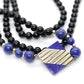14k Peter Brams PBD Onyx and Lapis Lazuli necklace and bracelet. Onyx Lapis Lazuli bead necklace and bracelet