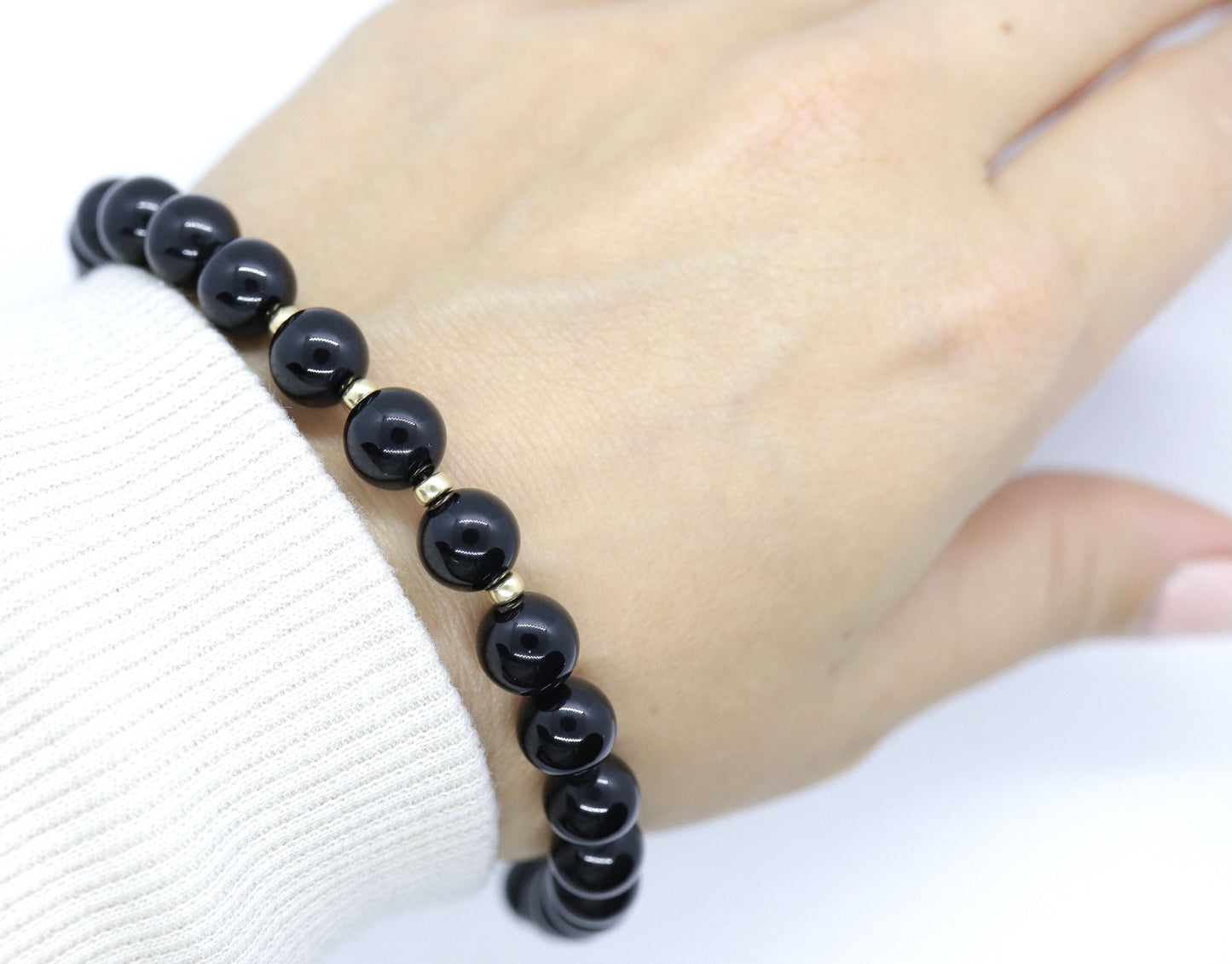 14k Peter Brams PBD Onyx and Lapis Lazuli necklace and bracelet. Onyx Lapis Lazuli bead necklace and bracelet