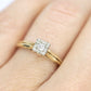 Art Deco Diamond ring. 14k Yellow and White Gold Square table.