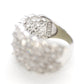 14k WIDE Filigree Ring. Star Filigree White Gold and CZ wide DOME band
