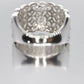 14k WIDE Filigree Ring. Star Filigree White Gold and CZ wide DOME band