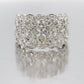 14k WIDE Filigree Ring. Star Filigree White Gold and CZ wide DOME band