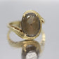 10k Smoky QUARTZ Bypass ring. Large Oval Smokey Quartz ring