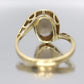 10k Smoky QUARTZ Bypass ring. Large Oval Smokey Quartz ring
