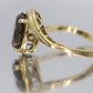 10k Smoky QUARTZ Bypass ring. Large Oval Smokey Quartz ring