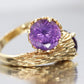 14k Purple Sapphire Toi et moi bypass ring. 14k Heavy Fur / Log Design st(340/50)