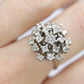 14k Diamond SunBurst STARBURST Round Flower Ring. Round Cluster Diamond cluster cocktail ring. st(222)