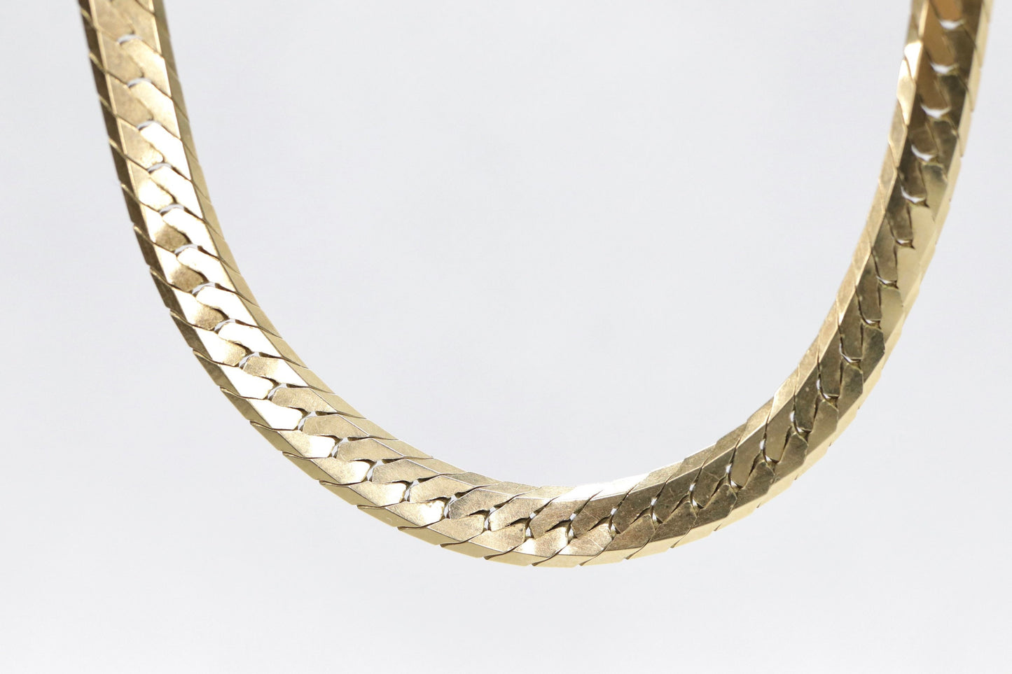 14k Herringbone Chain Necklace 5mm 19in 19.2 grams. Made by ACA Italy st(653)