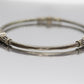 Byzantine Sterling Silver Bangle Bracelet. Oval CABOCHON tourmaline garnet bangle