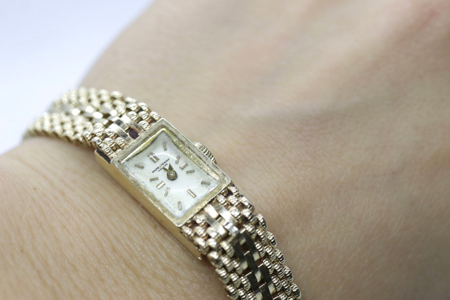 14k Baume and Mercier GENEVE Mechanical watch. 14k Panther bracelet/band. st(690/11)
