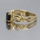 14k Blue Sapphire and Diamond ring. Oval Sapphire ring