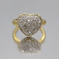 Vintage CZ Heart Ring. 14k HGE ring