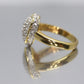 Vintage CZ Heart Ring. 14k HGE ring