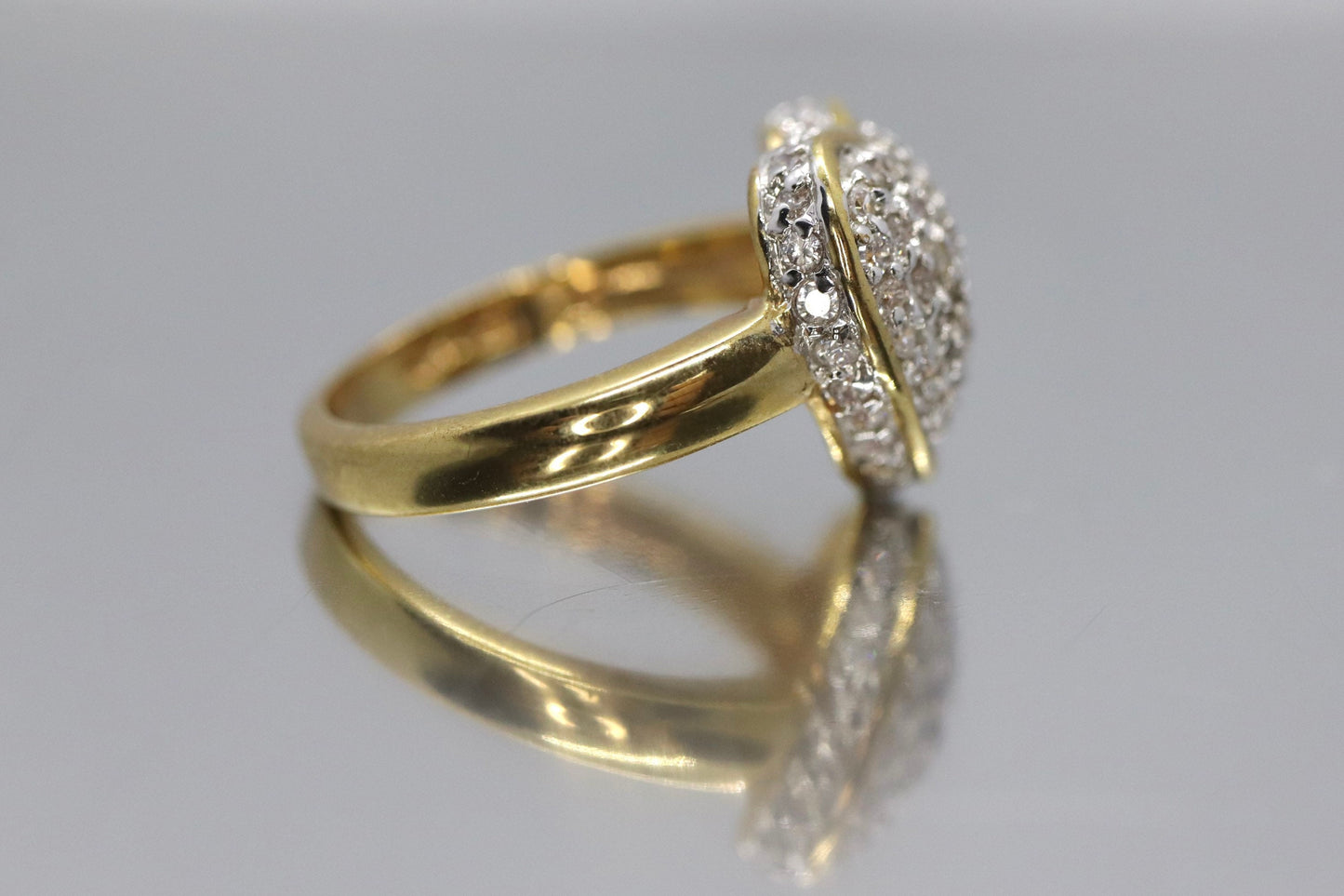 Vintage CZ Heart Ring. 14k HGE ring