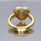 Vintage CZ Heart Ring. 14k HGE ring