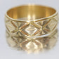14k Wide Diamond cut engraved band. Wed-Lok MENS Heavy Wide Band. sz 10.75