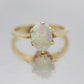 14k Opal Solitaire Claw set ring. Crystal Opal solitaire band.