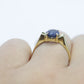 14k Blue OVAL Sapphire solitaire ring. Oval Sapphire ring