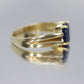 14k Blue OVAL Sapphire solitaire ring. Oval Sapphire ring