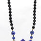 14k Peter Brams PBD Onyx and Lapis Lazuli necklace and bracelet. Onyx Lapis Lazuli bead necklace and bracelet