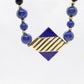 14k Peter Brams PBD Onyx and Lapis Lazuli necklace and bracelet. Onyx Lapis Lazuli bead necklace and bracelet