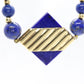 14k Peter Brams PBD Onyx and Lapis Lazuli necklace and bracelet. Onyx Lapis Lazuli bead necklace and bracelet