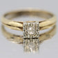 Art Deco Diamond ring. 14k Yellow and White Gold Square table.