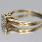Art Deco Diamond ring. 14k Yellow and White Gold Square table.