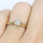 Art Deco Diamond ring. 14k Yellow and White Gold Square table.