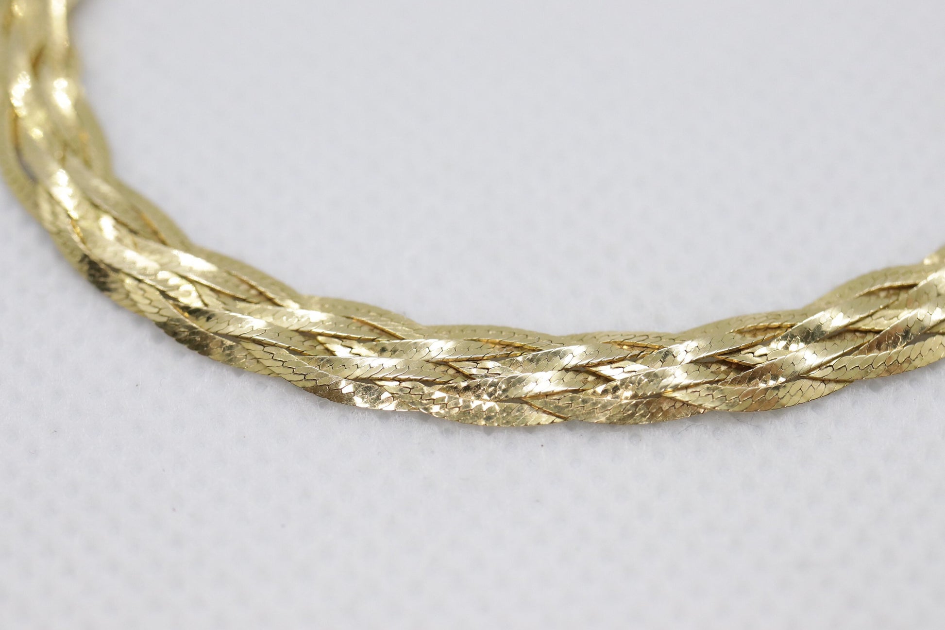 18K BRAIDED Twisted herringbone bracelet. 18k Braided Bracelet 7.5in