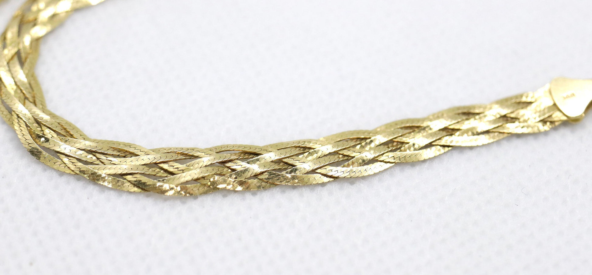 18K BRAIDED Twisted herringbone bracelet. 18k Braided Bracelet 7.5in