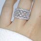 14k WIDE Filigree Ring. Star Filigree White Gold and CZ wide DOME band