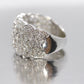 14k WIDE Filigree Ring. Star Filigree White Gold and CZ wide DOME band
