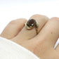10k Smoky QUARTZ Bypass ring. Large Oval Smokey Quartz ring