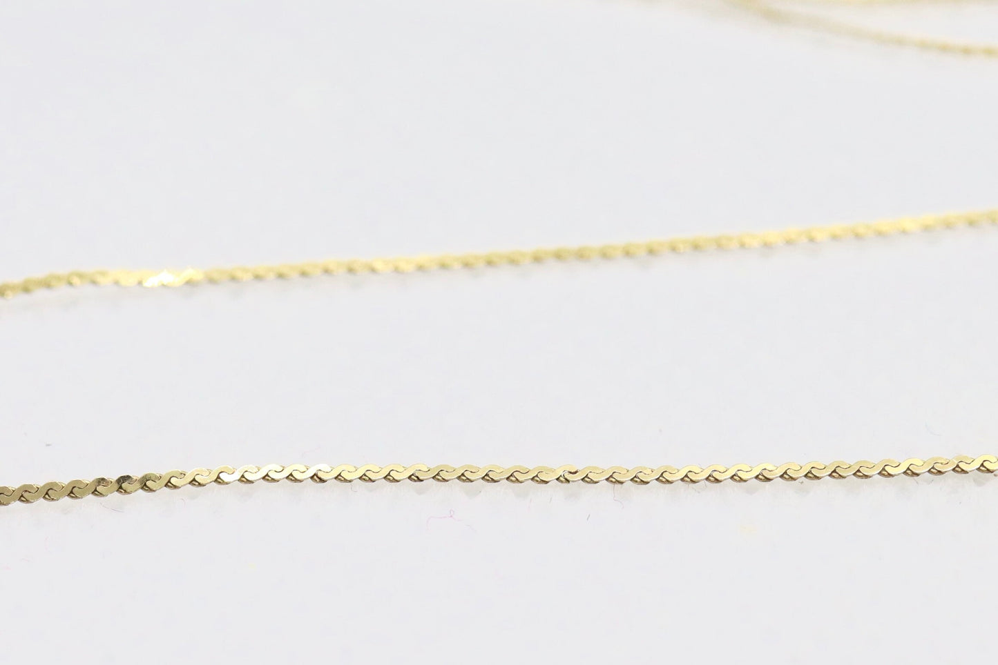 14k Bead necklace. Yellow Rose White Gold Beads on S-link chain necklace. Tri-color necklace