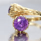 14k Purple Sapphire Toi et moi bypass ring. 14k Heavy Fur / Log Design st(340/50)