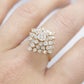 14k Yellow Gold Ring. Round Diamond Cluster Ring. Waterfall diamond. st(278)