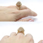 14k Yellow Gold Ring. Round Diamond Cluster Ring. Waterfall diamond. st(278)