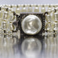 Sterling Silver Faux Pearl Bracelet. Vintage st(25)
