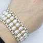 Sterling Silver Faux Pearl Bracelet. Vintage st(25)
