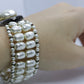 Sterling Silver Faux Pearl Bracelet. Vintage st(25)