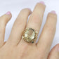 14k Large Oval GREEN Amethyst ring. 14k Large Light Green Amethyst Cocktail Statement ring st(172/50)
