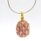 14k Round Omega Multi-Color Necklace with Gold Plated Enamel Egg pendant.