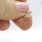 14k Engagement Ring Charm Necklace. Tiny engagement ring CZ Pendant. 18in Rolo Necklace