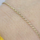 14k Gold Twisted Rope Bracelet 1.3mm 1.3 grams. Gold braided rope bracelet