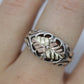 Black Hills Gold Sterling Silver dome Ring. Large 10k Gold Inlay made by Black Hills Gold Band