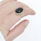 10k Smoky QUARTZ Large Bezel set ring. Large Oval Smokey Quartz Cocktail Cathedral ring(88)