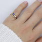 10k LOVE ring. 10k Yellow Gold with round Blue Spinel Solitaire Ring