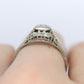18k Art Deco Diamond ring. 18k White Gold Filigree Ring.st150