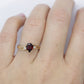 14k Pear Garnet and diamond ring. 14k Pear cut garnet with diamonds solitaire
